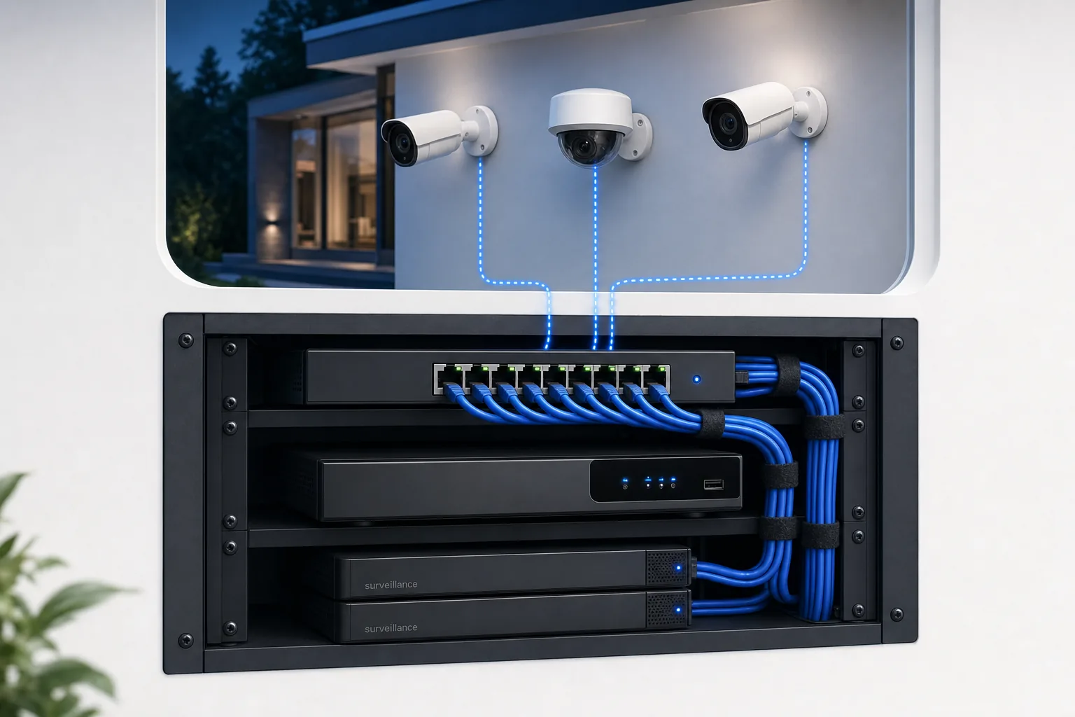 Локальная система видеонаблюдения: IP-камеры, NVR и PoE-коммутатор в домашнем щите